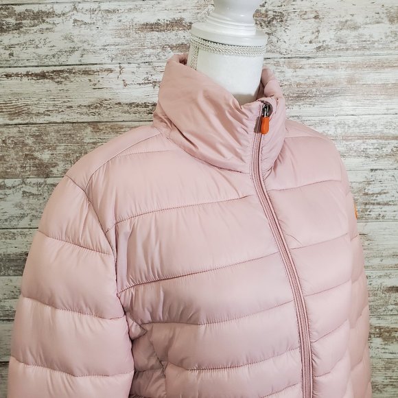 SAVE THE DUCK Blush Pink Giga Classic Puffer Coat - Picture 4 of 15